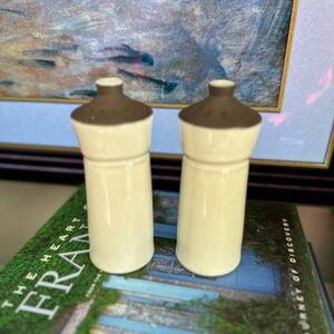 Elegant Cream/Gray and Brown Ceramic Shakers Made in England
